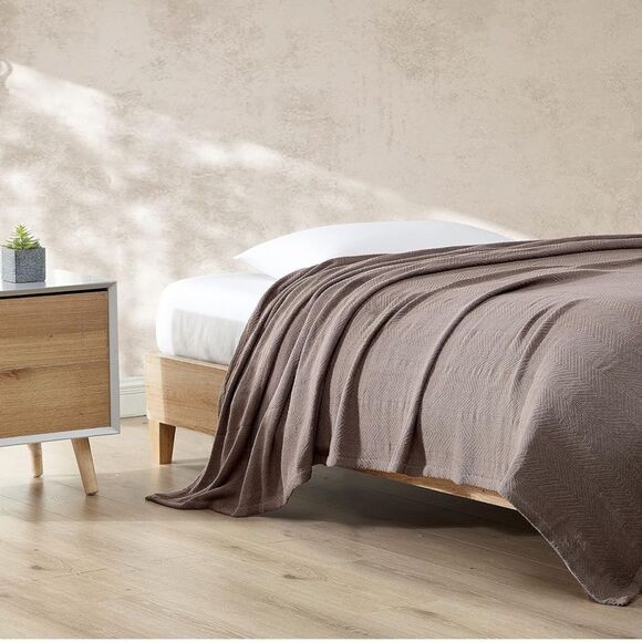 Eddie Bauer mushroom Cotton Blanket. Queen.NEW💕 - Picture 2 of 4